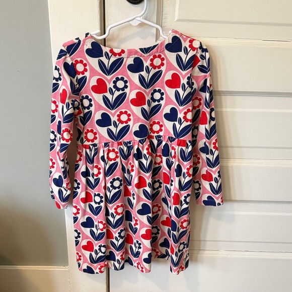 Mini Boden Pink and Blue Floral Heart Dress - Picture 3 of 4